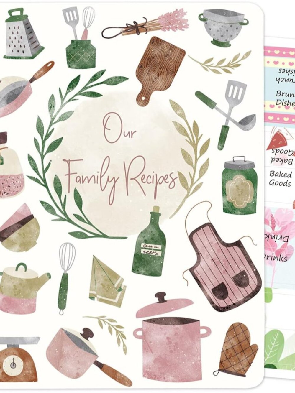 Recipe Book to Write in Your Own Recipes Family Blank Cookbook with Tabs Sticker